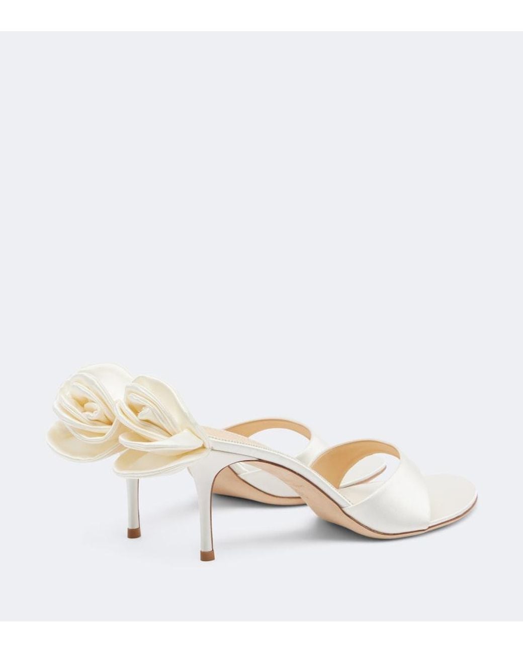 Magda Butrym Natural Floral-Applique Satin Thong Sandals