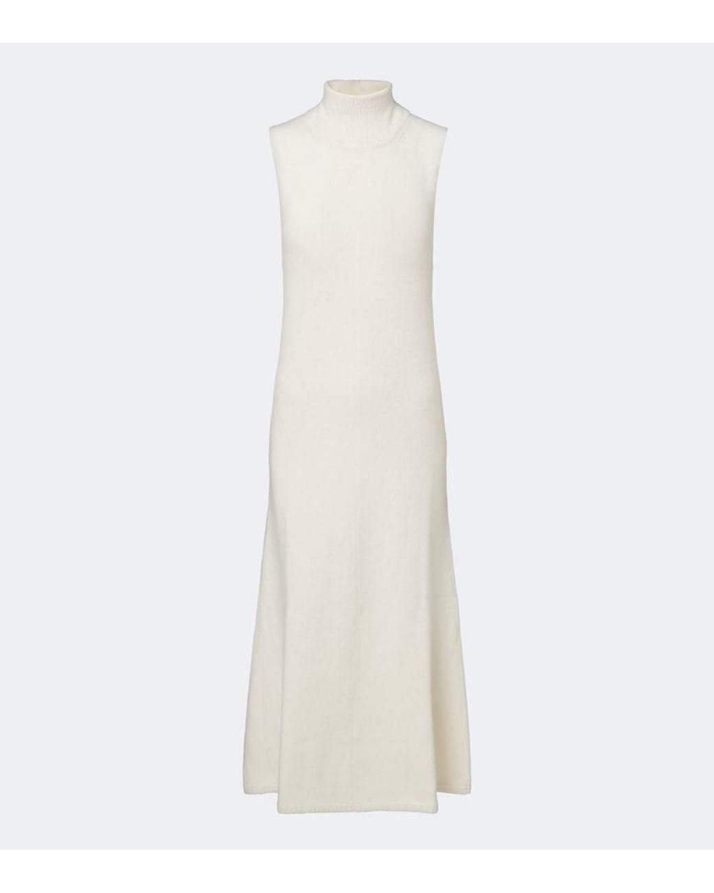 Magda Butrym White Wool, Silk, And Cashmere Midi Dress
