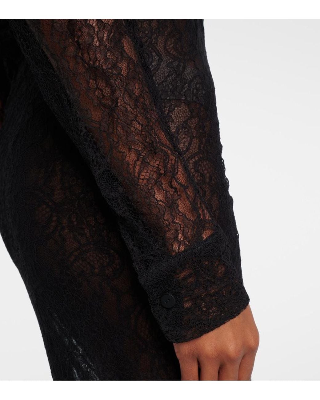 Christopher Esber Black Venus Sheer Lace Gown
