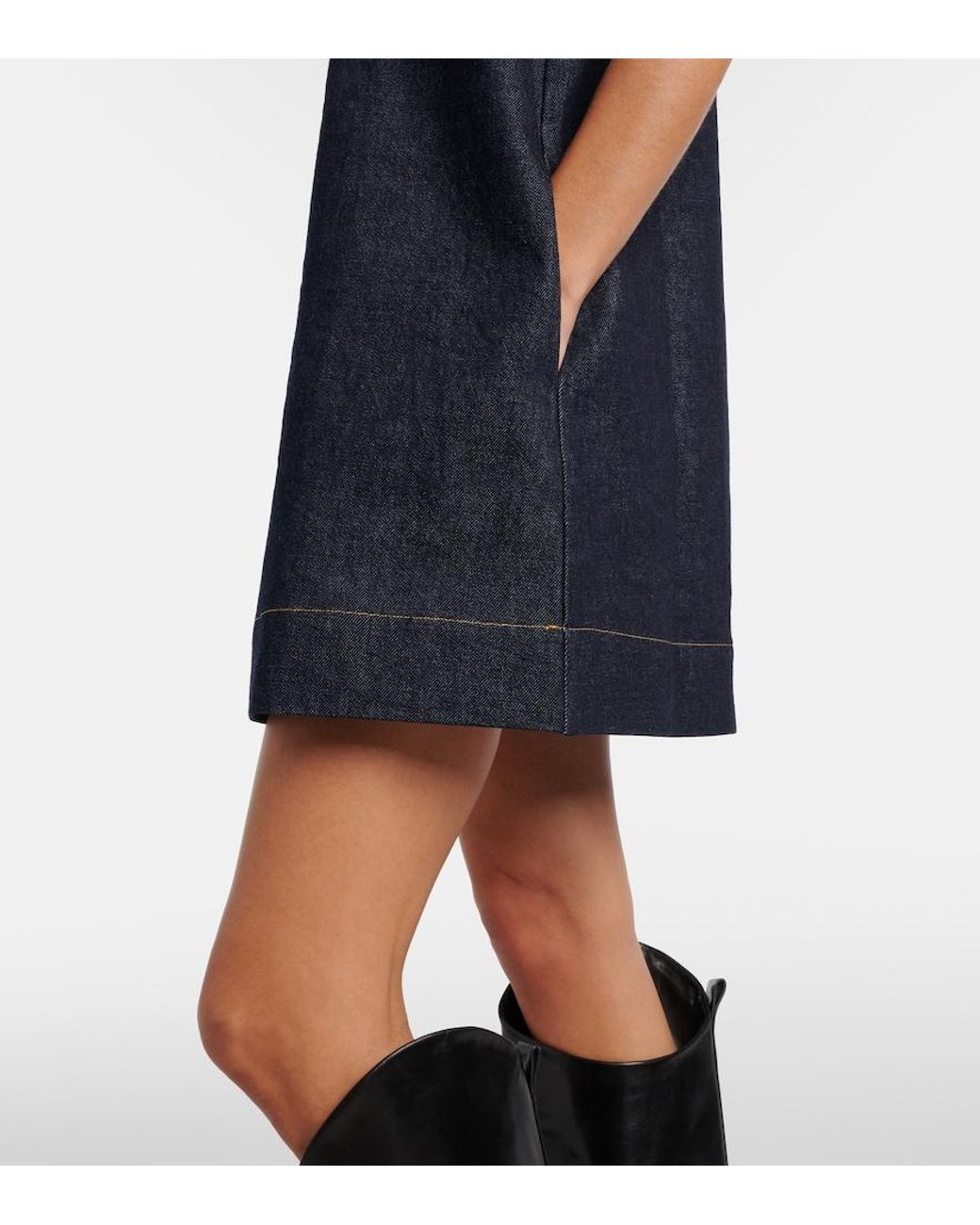 FRAME Blue Denim Minidress