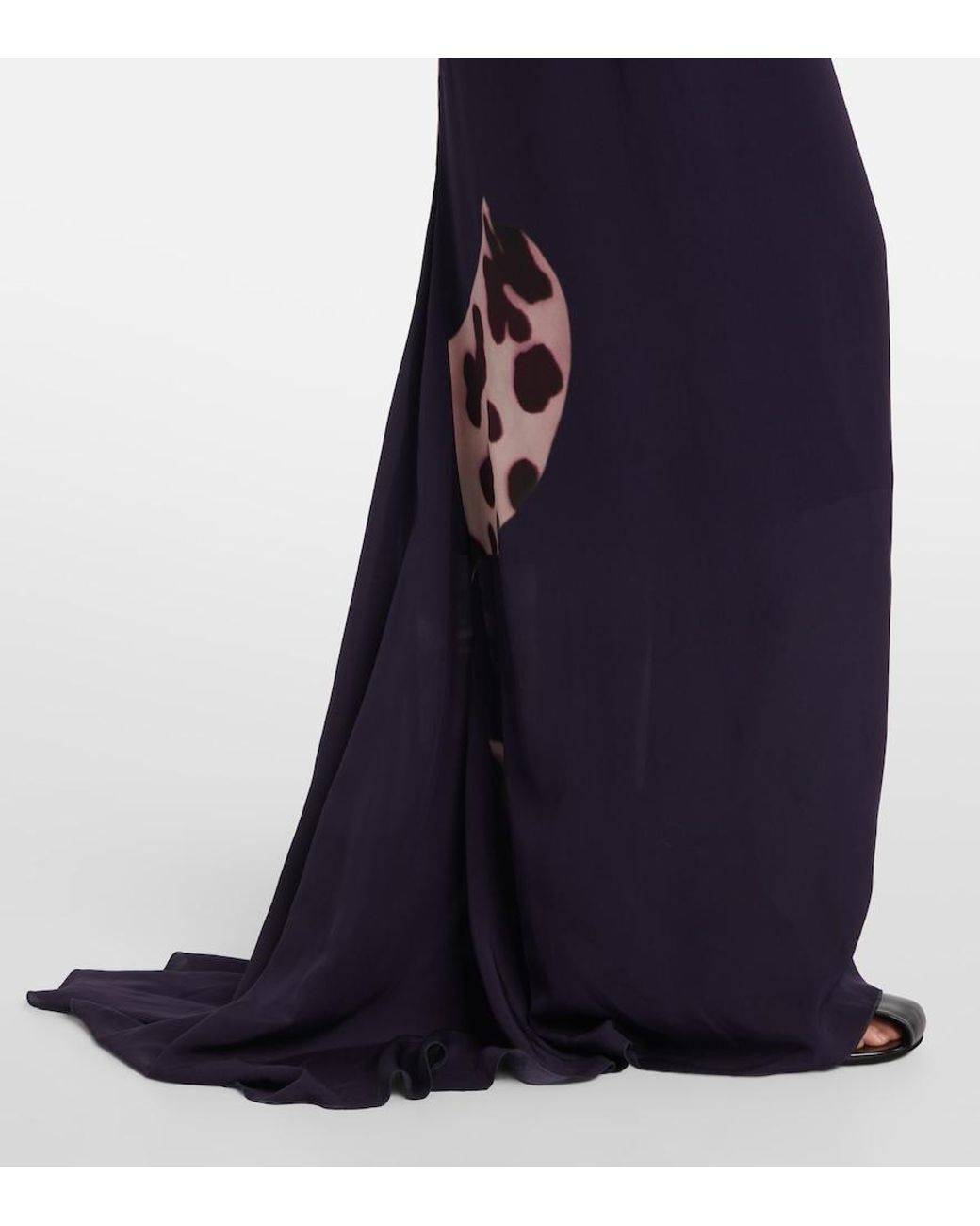 Dries Van Noten Blue Printed Maxi Skirt