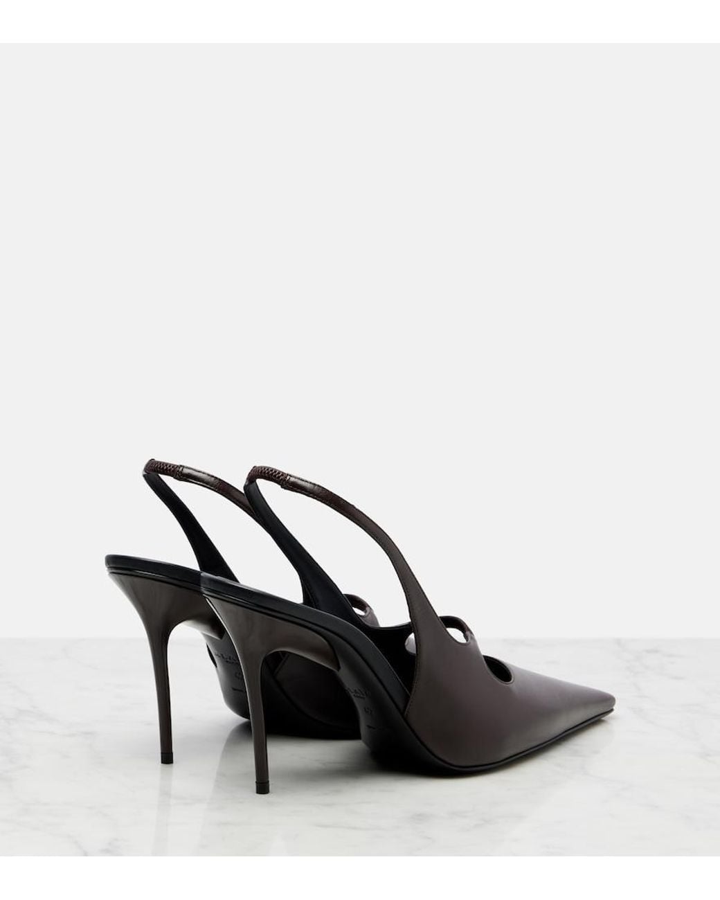 Alaïa Black Drop Leather Slingback Pumps