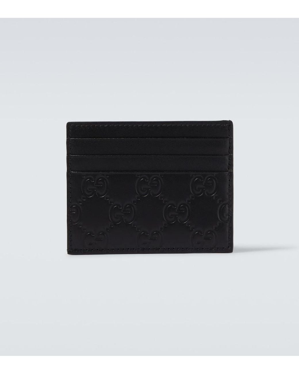 Tarjetero Emblem De Piel Con Gg Gucci de hombre de color Black