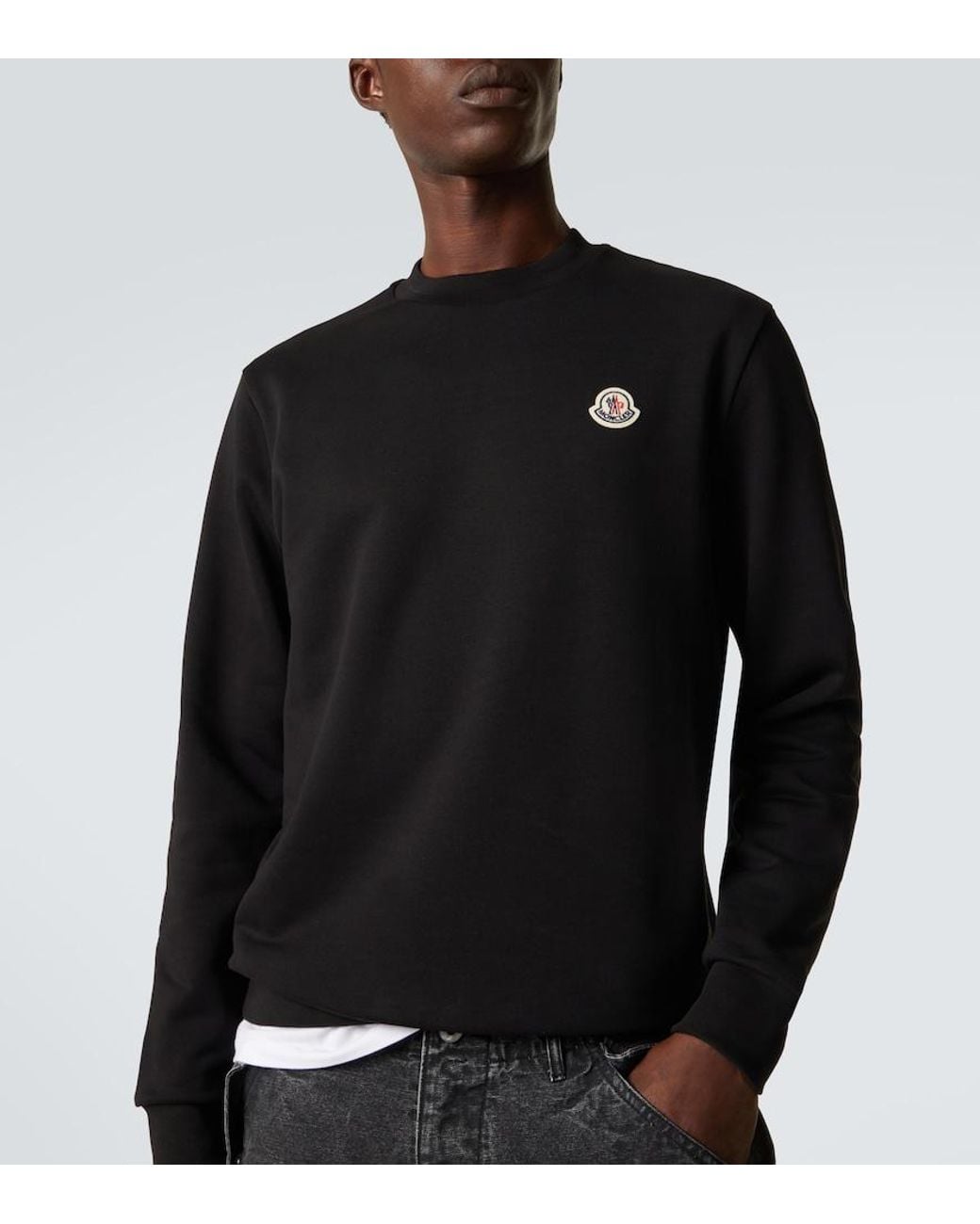 Moncler Black Archivio Cotton Jersey Sweatshirt for men