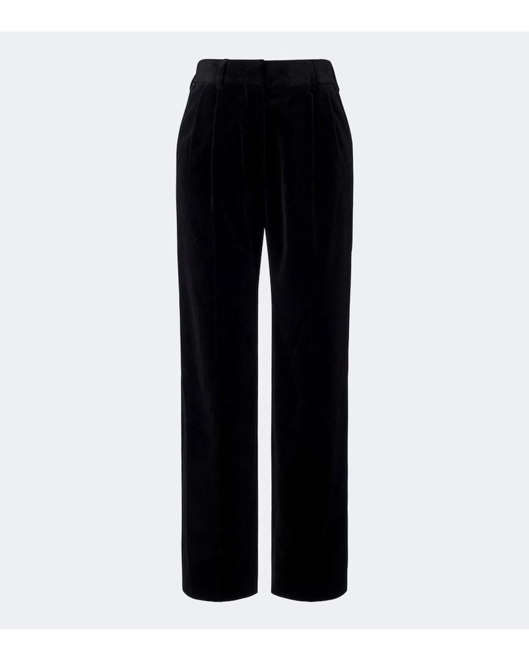 Blazé Milano Black Fox Pleated Cotton Velvet Straight Pants