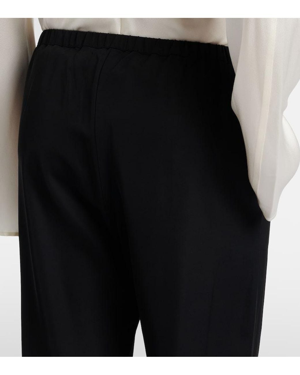 Rohe Black Cropped Wide-Leg Pants