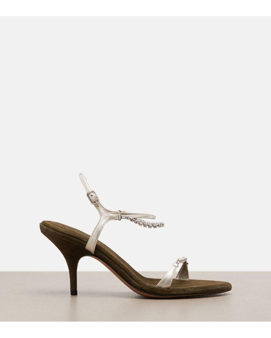Chloé Zia Embellished Metallic Leather Sandals