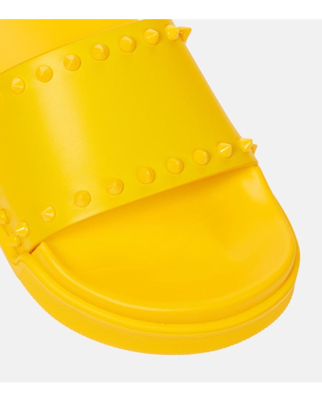 Christian Louboutin Yellow Pool Stud Embellished Slides