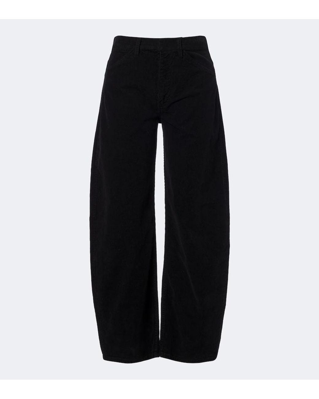 Nili Lotan Black Tribeca Corduroy Barrel-Leg Pants