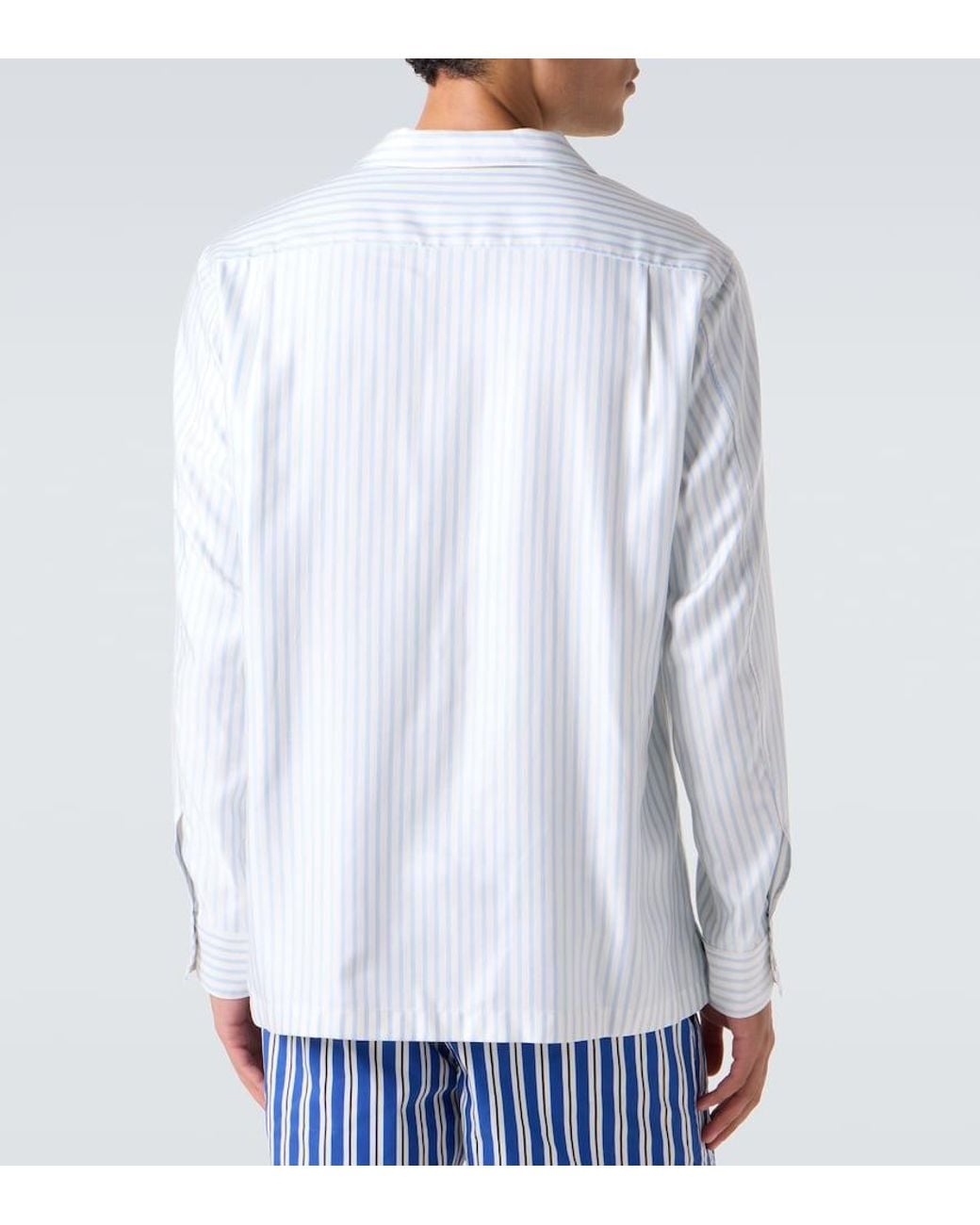 Tom Ford White Striped Silk Shirt for men