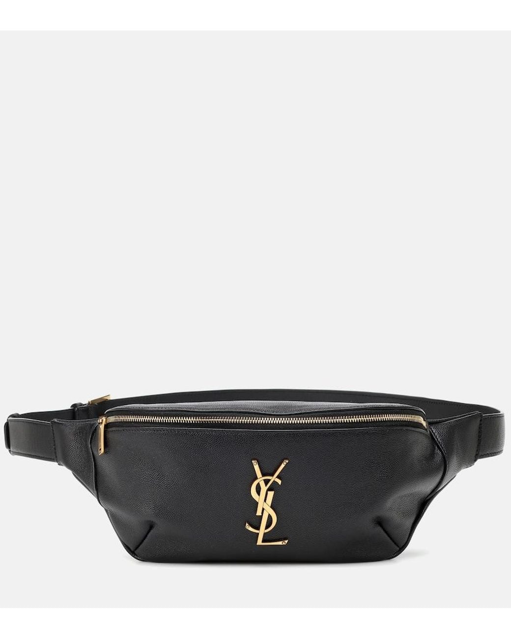 Saint Laurent Black Classic Monogram Leather Belt Bag