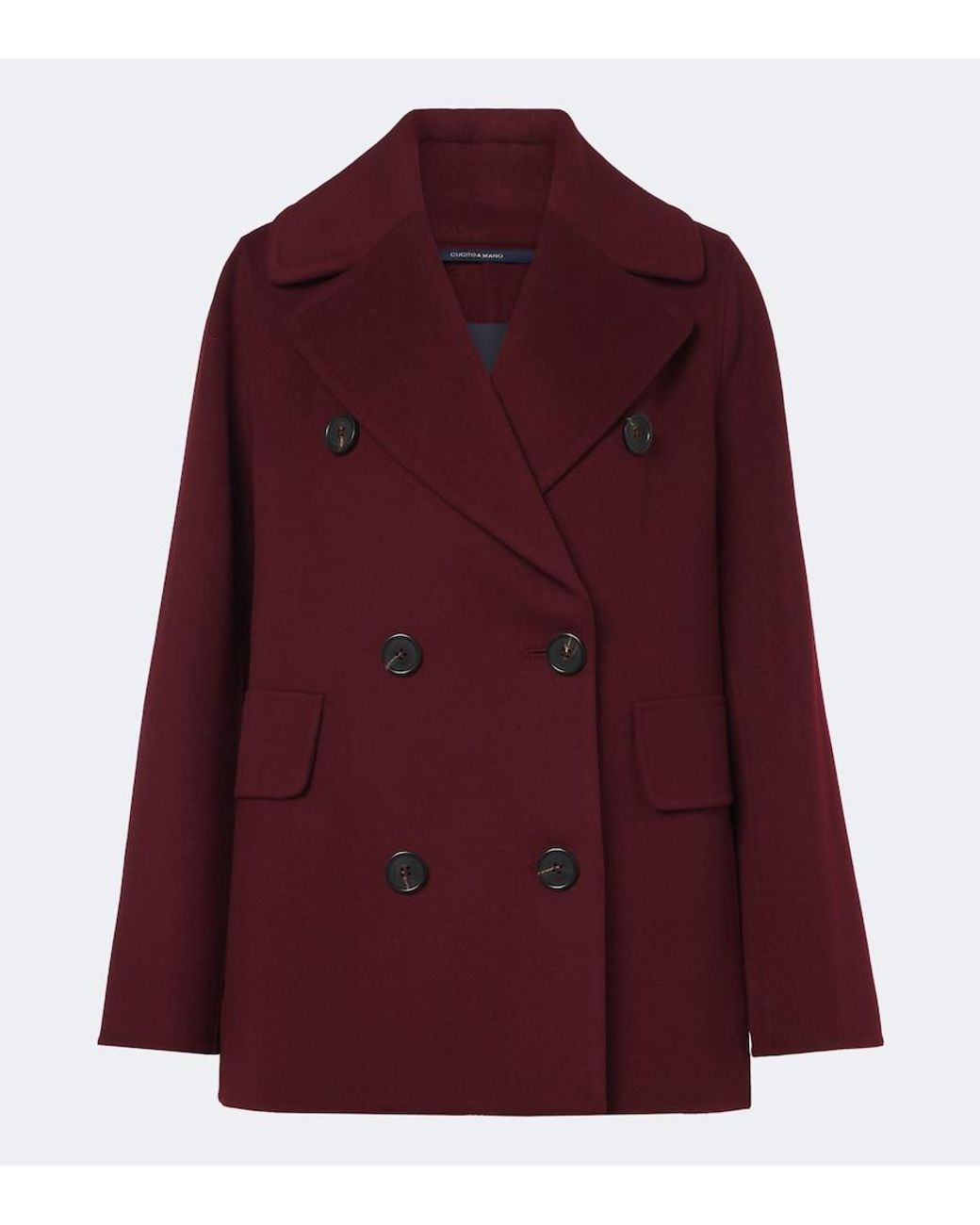 Max Mara Purple Virgin Wool Peacoat
