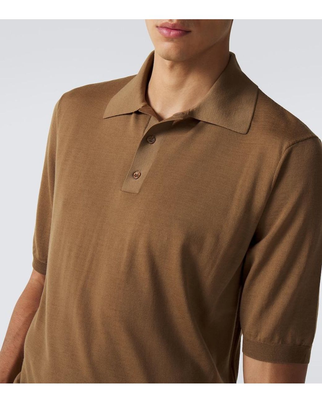 Saint Laurent Brown Wool Polo Shirt for men