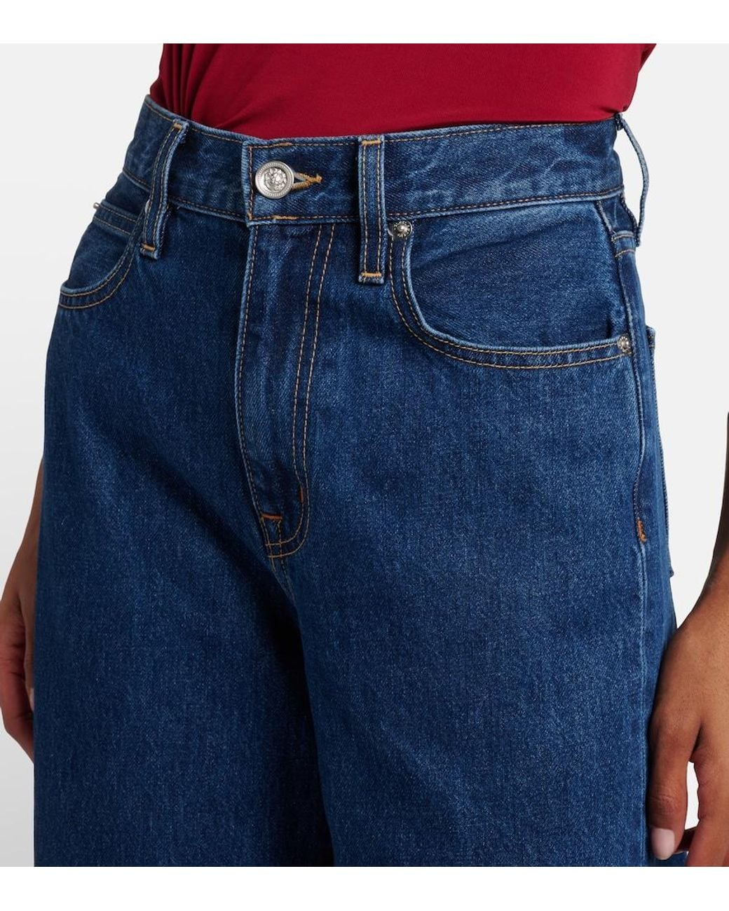SLVRLAKE Denim Blue Grace Wide-Leg Jeans