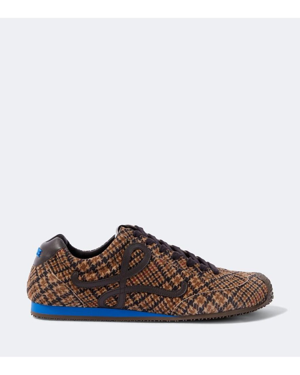 Loewe Brown Ballet Runner 2.0 Leather-trimmed Checked Wool Sneakers for men