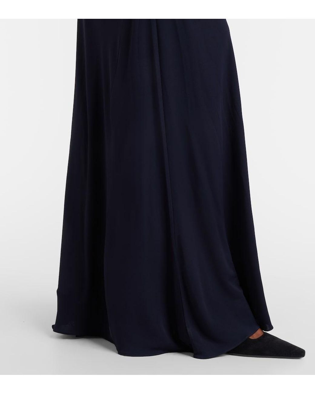 Alaïa Blue Off-Shoulder Jersey Maxi Dress