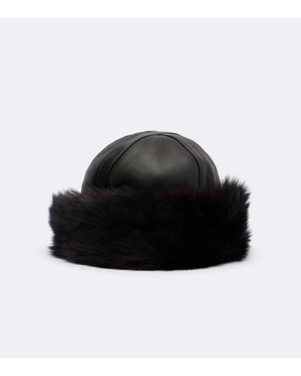 Nour Hammour Black Dallen Leather And Shearling Hat