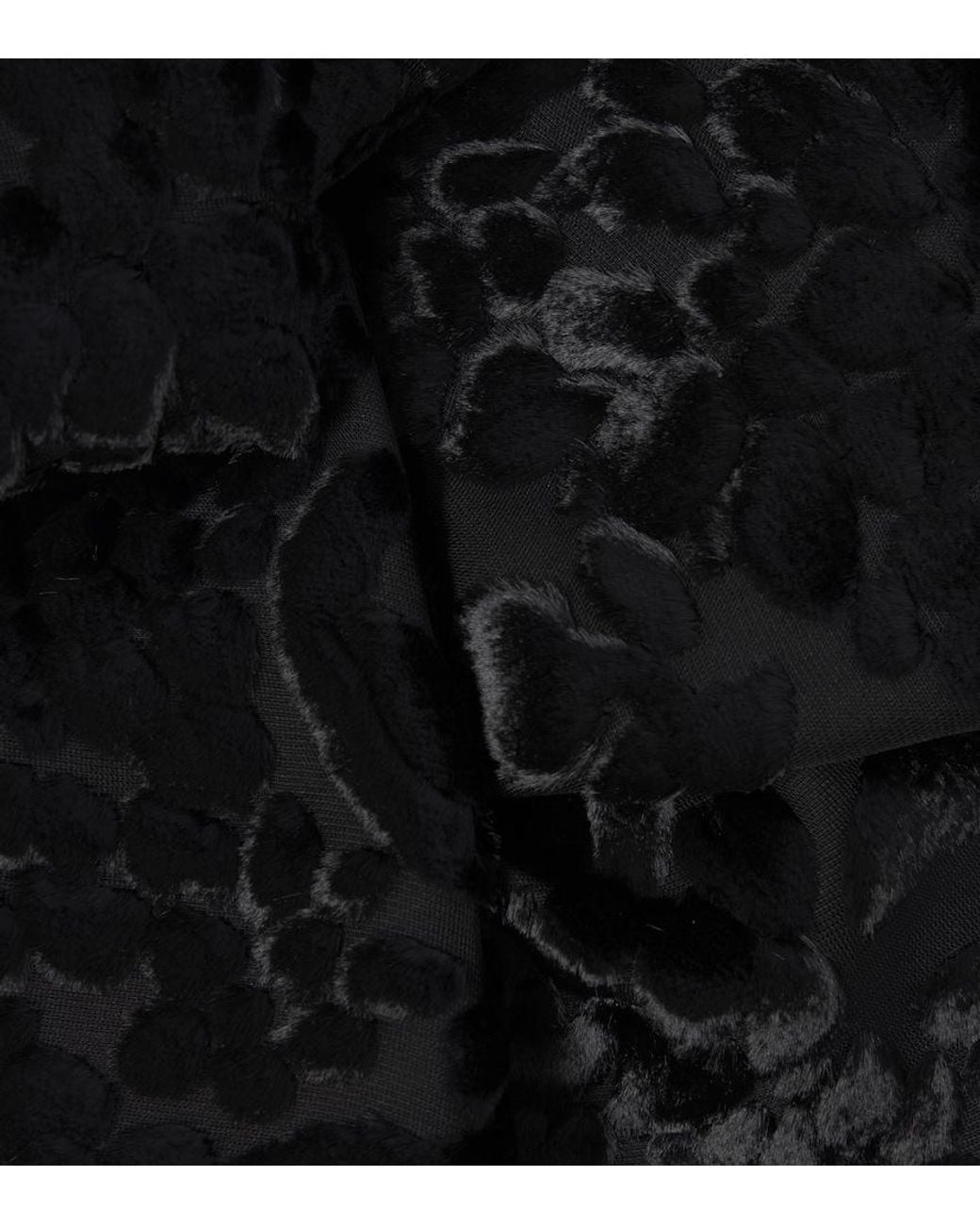 The Row Black Mitaf Floral Velvet Devore Scarf