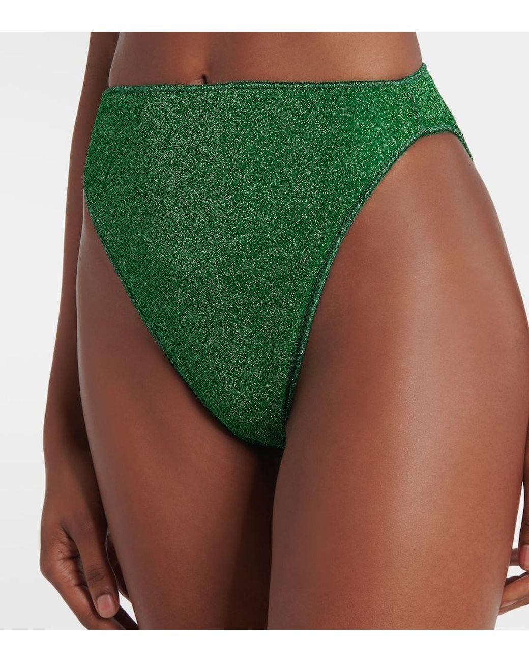 Oseree Green Lumiere O Chain Lame Bikini