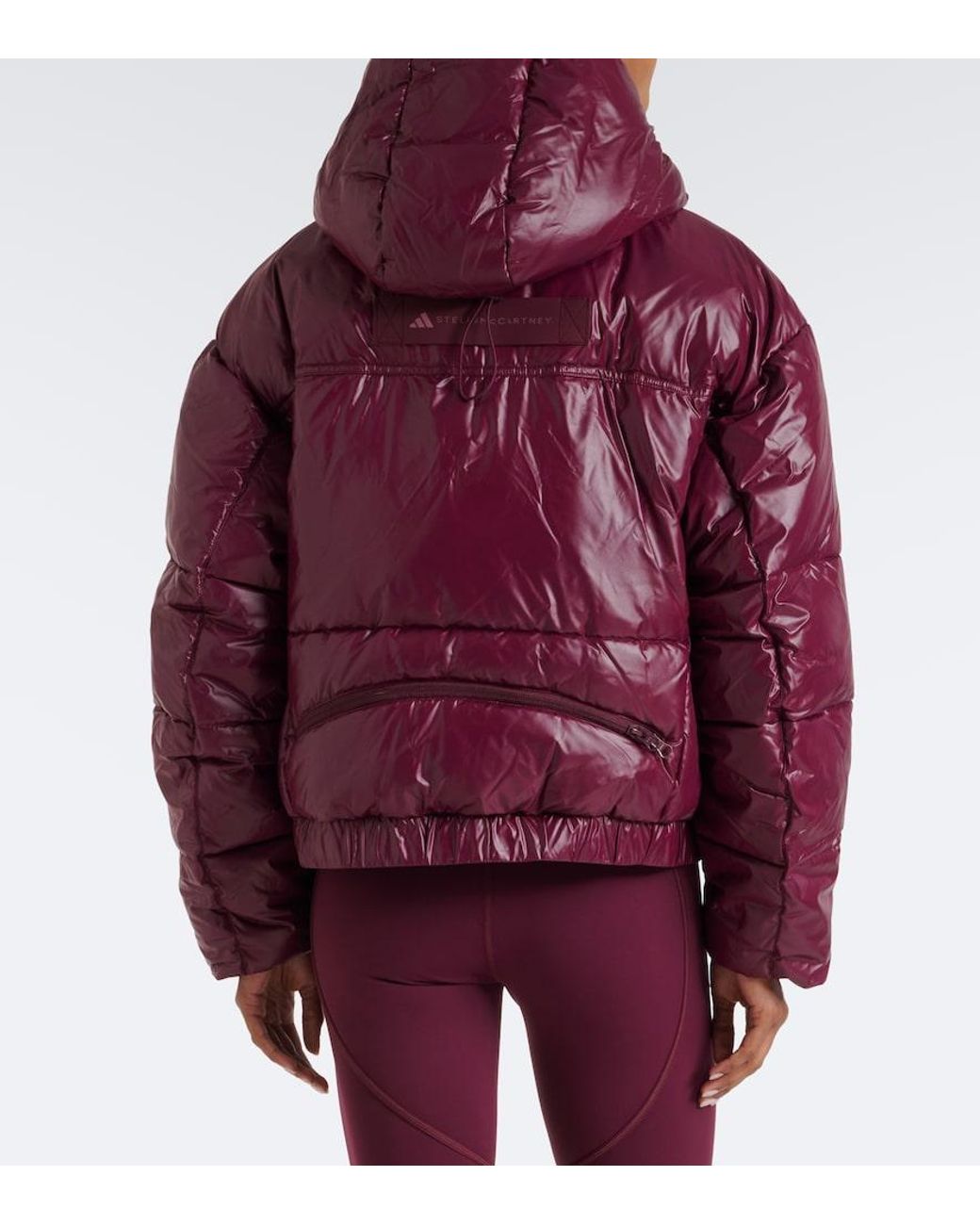 Adidas By Stella McCartney Purple Hooded Puffer Jacket