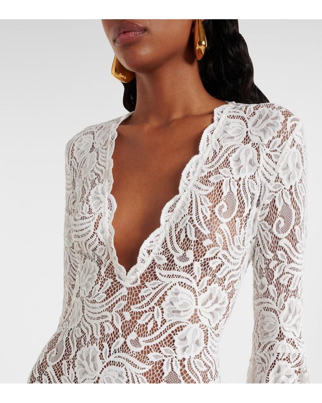 Alexandra Miro White Kara Lace Beach Dress