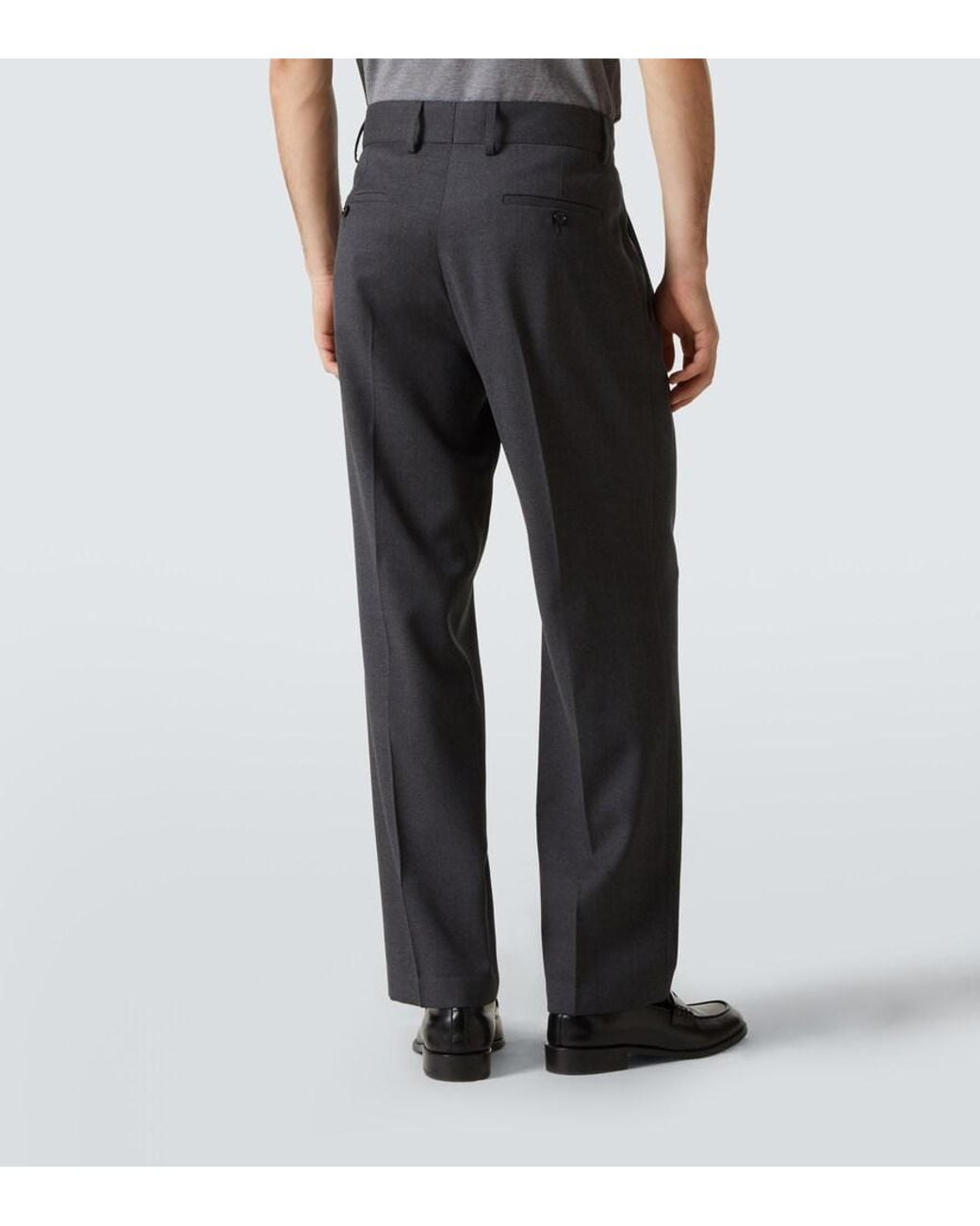 Dolce & Gabbana Gerade Hose Aus Einem Wollgemisch in Black für Herren