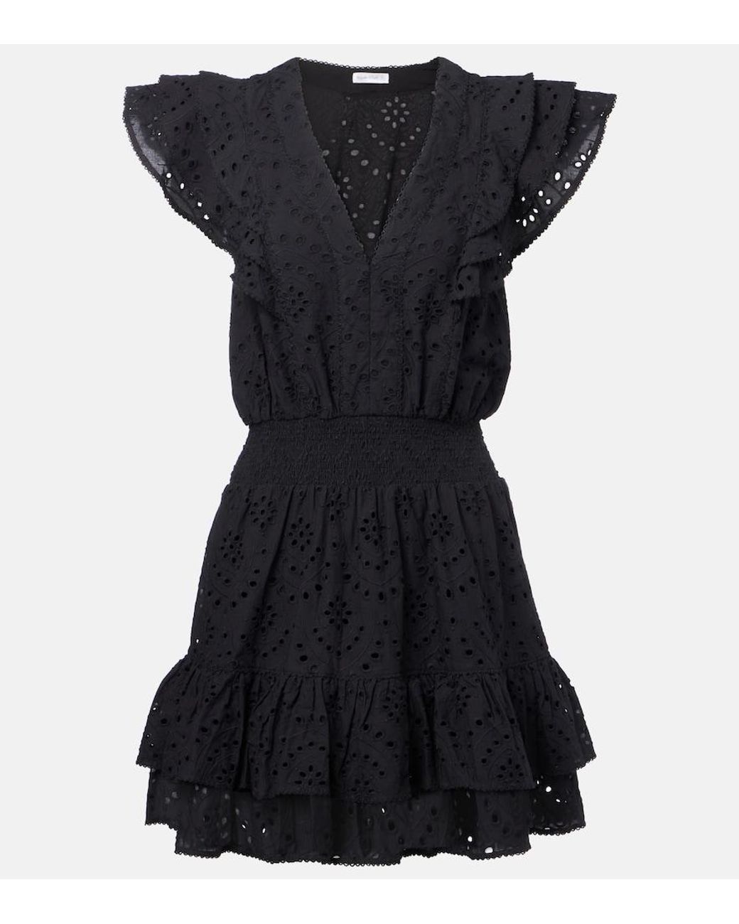 Poupette Black Camila Ruffled Minidress