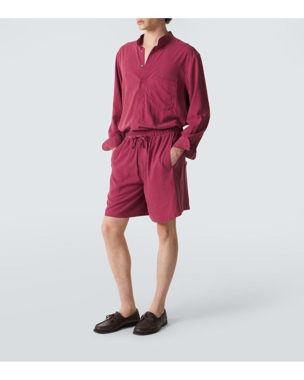 Saman Amel Red Silk Shirt for men