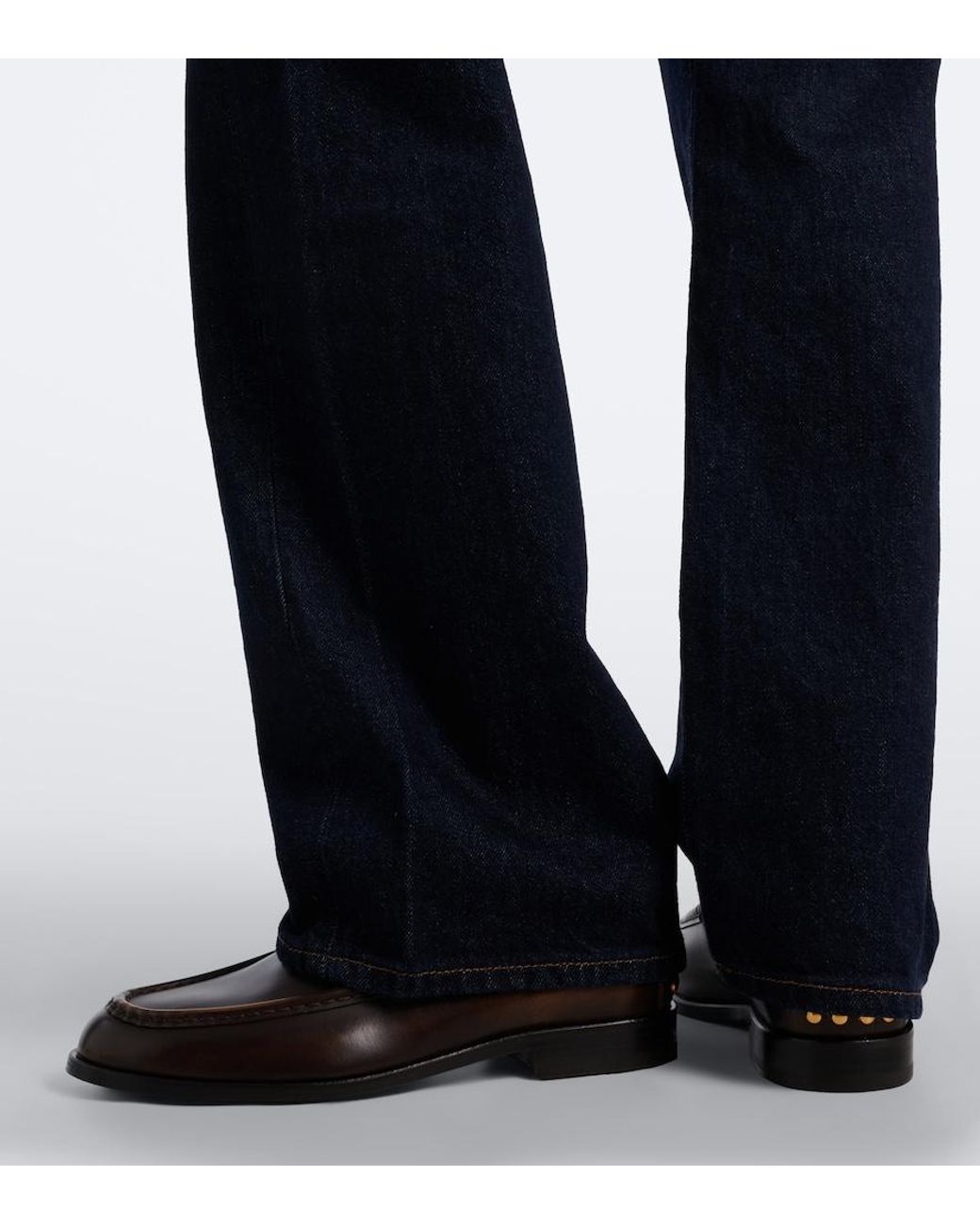 Tod's Brown Studded Leather Loafers