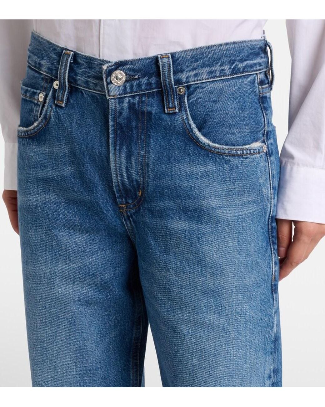 Citizens of Humanity Blue Lindz Low-Rise Wide-Leg Jeans