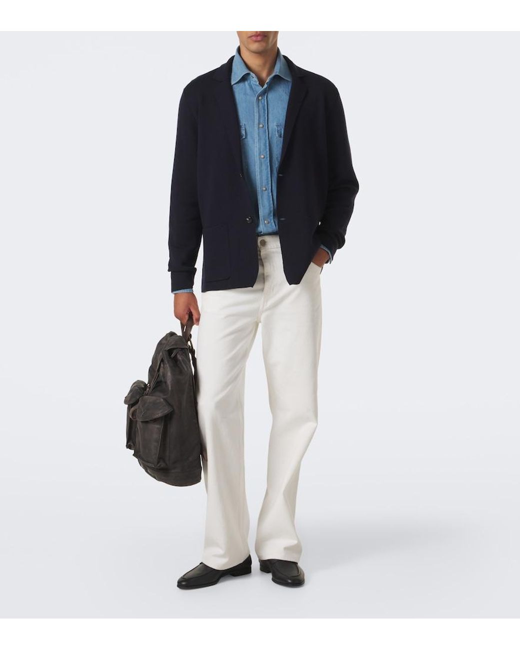 Slowear Blue Virgin Wool Cardigan for men