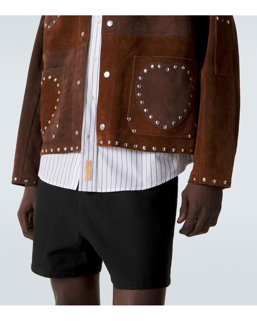Bode Brown Studded Suede Jacket for men