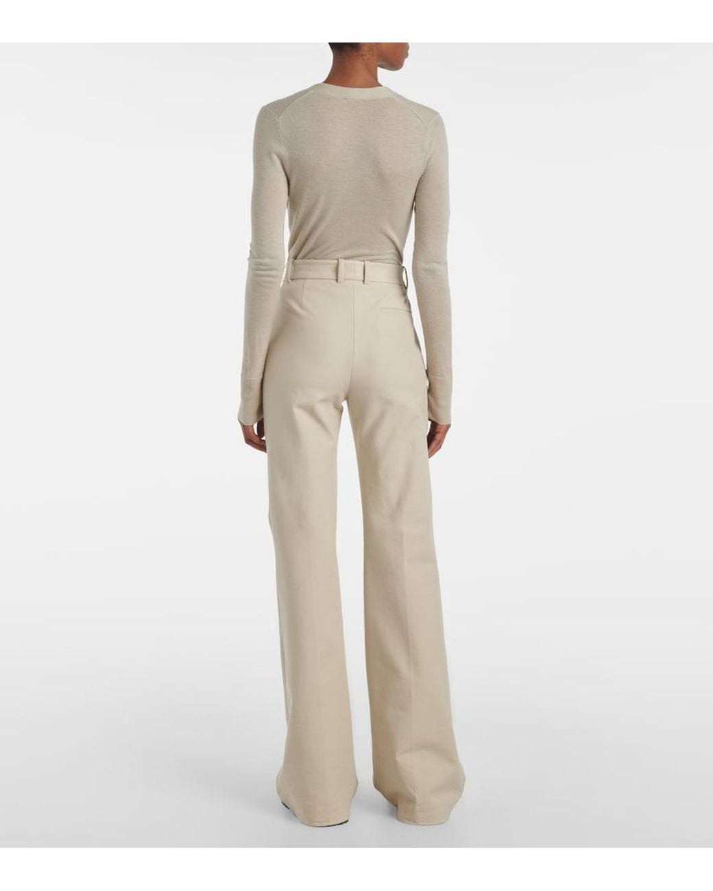 Joseph Natural Tafira Cotton-Blend Flared Pants