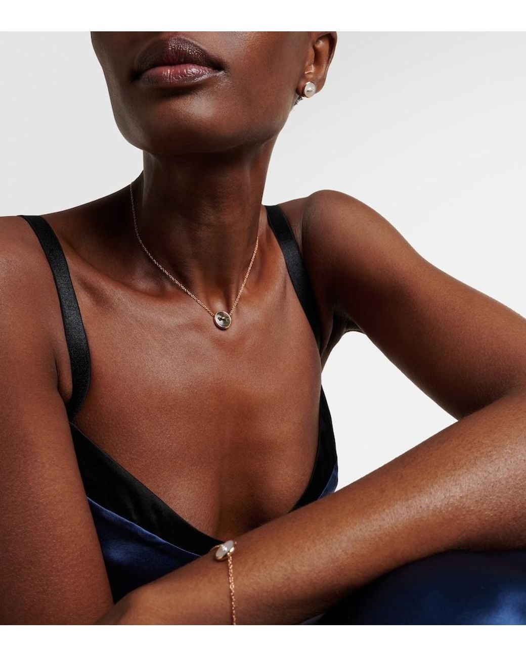Pomellato Metallic Pom Pom Dot 18Kt Rose Pendant Necklace With Mother-Of-Pearl And Diamonds