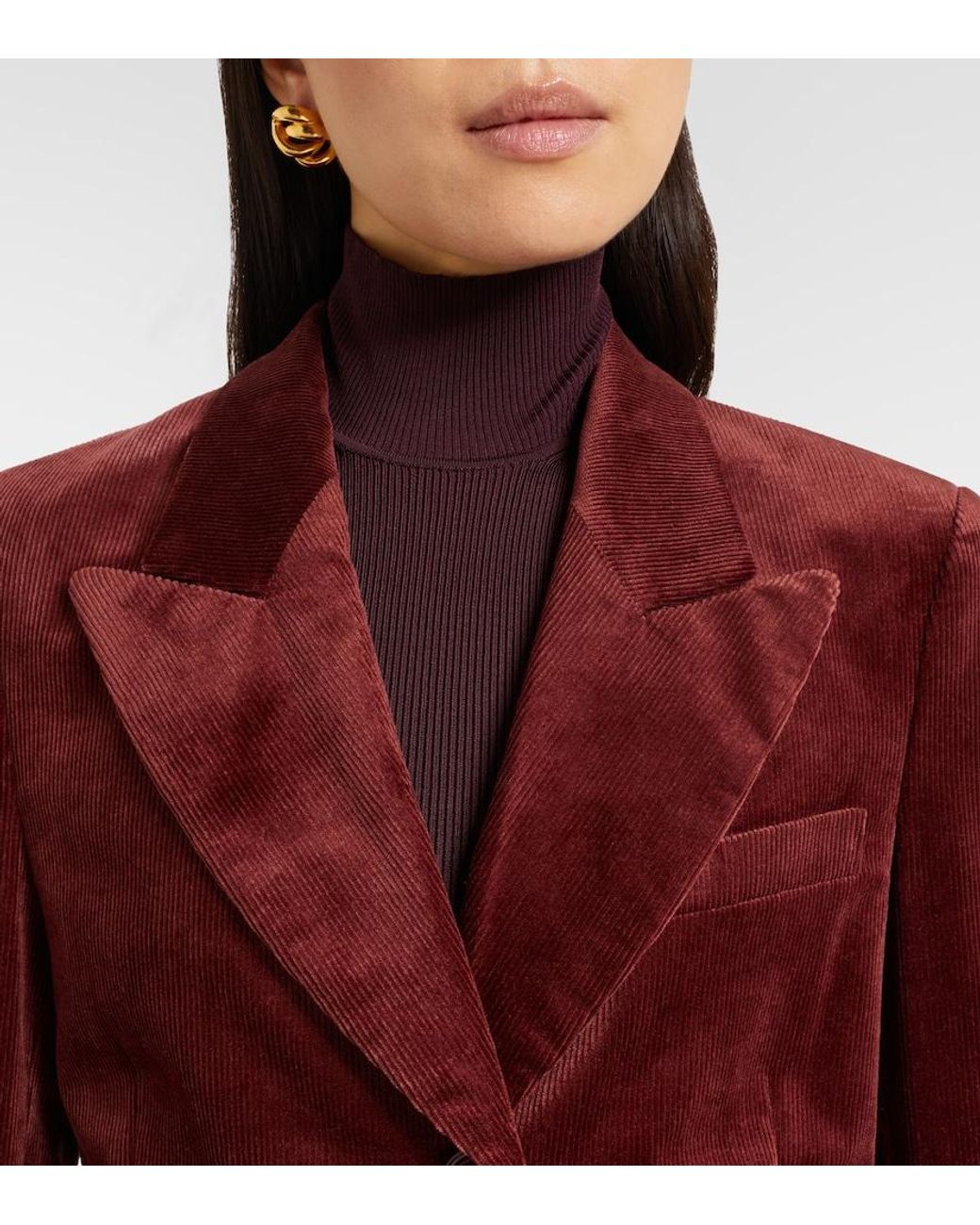 Dorothee Schumacher Red Twisted Structure Corduroy Blazer