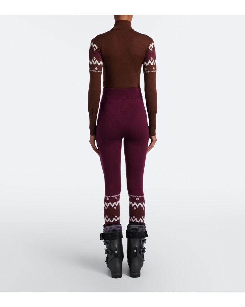 Perfect Moment Brown Fair Isle Wool Bodysuit