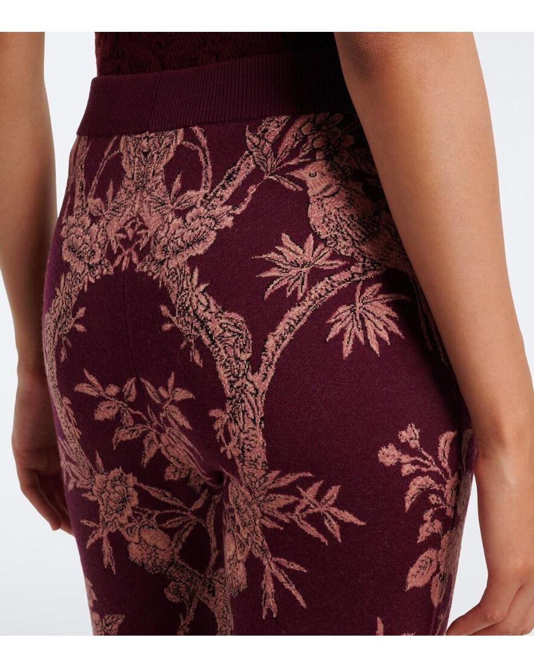 Etro Wool-Blend Jacquard Flared Pants