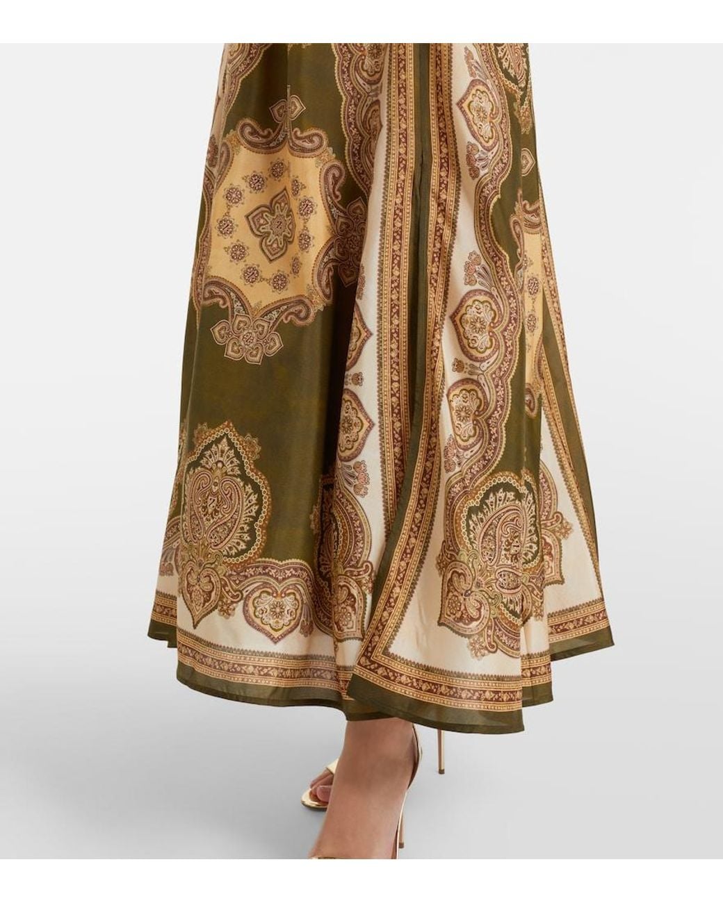 Zimmermann Natural Mahon Paisley Silk Midi Dress