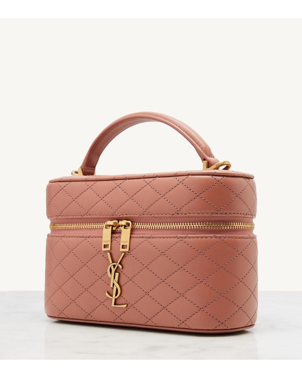 Saint Laurent Red Gaby Quilted Leather Vanity Bag
