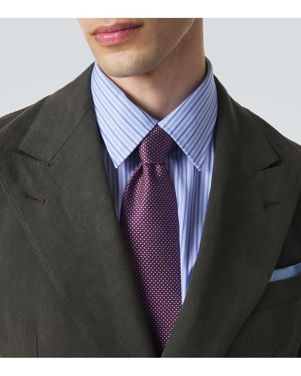 Charvet Purple Silk Jacquard Tie for men