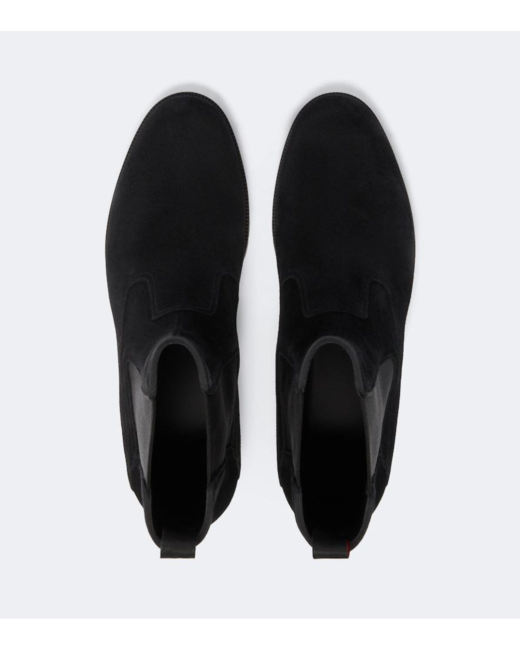 Christian Louboutin Black Cavernos Suede Chelsea Boots for men