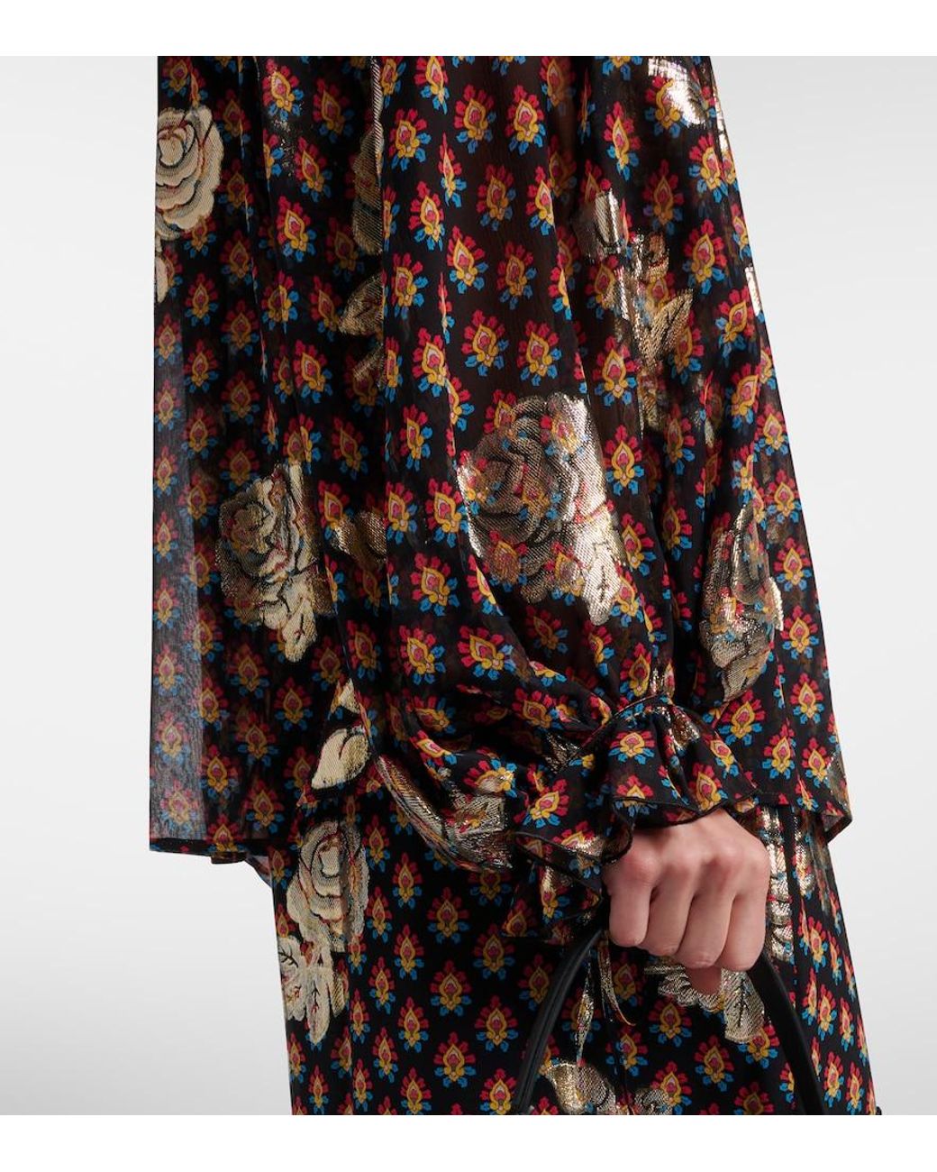 Etro Black Silk-Blend Blouse