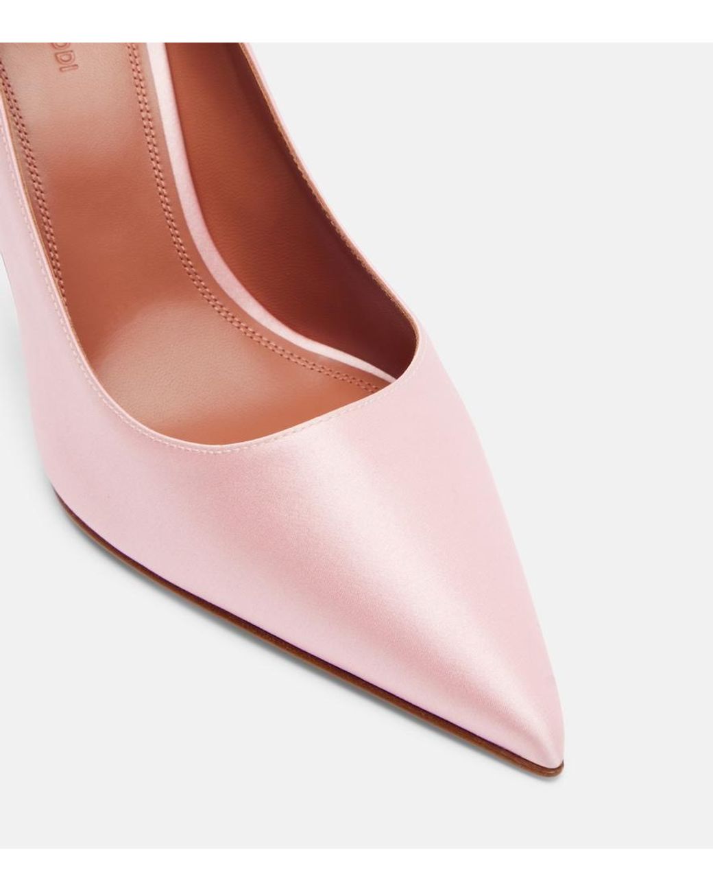 AMINA MUADDI Pink Ami Satin Pumps
