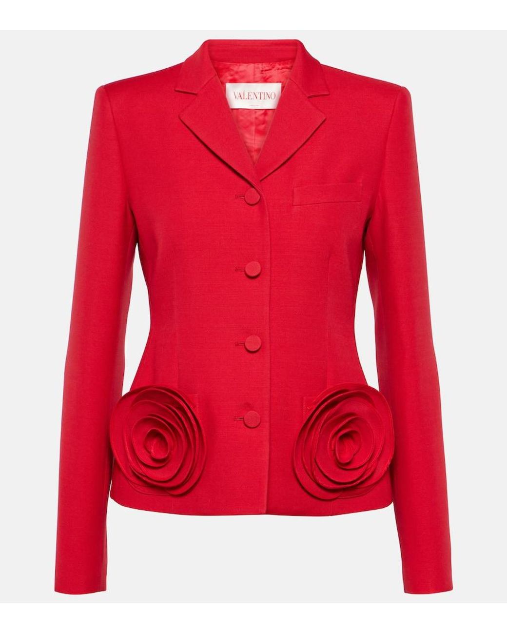 valentino-red-Blazer-in-Crepe-