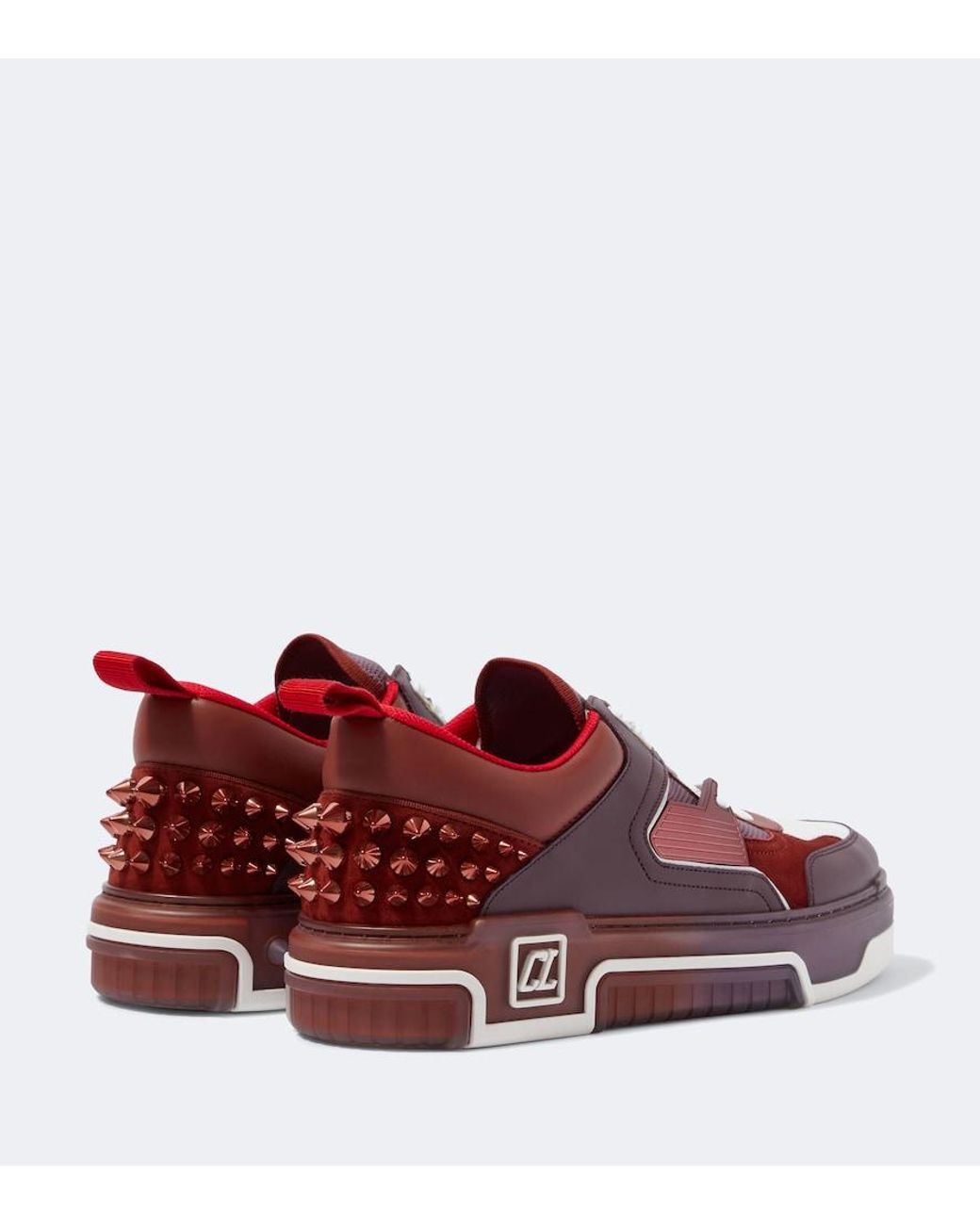Christian Louboutin Red Astroloubi Leather & Mesh Sneaker for men