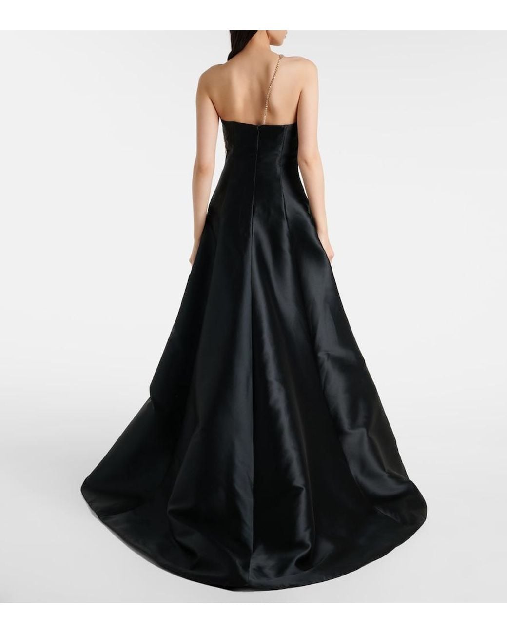 Costarellos Black Venezia Embellished Gown