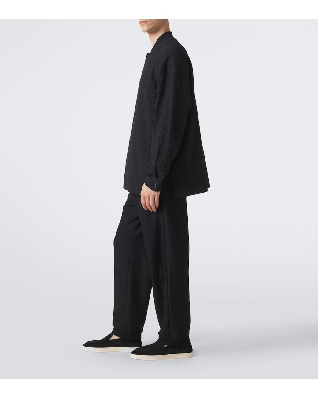 Giorgio Armani Black Galleria 3 Suede Slip-On Shoes for men