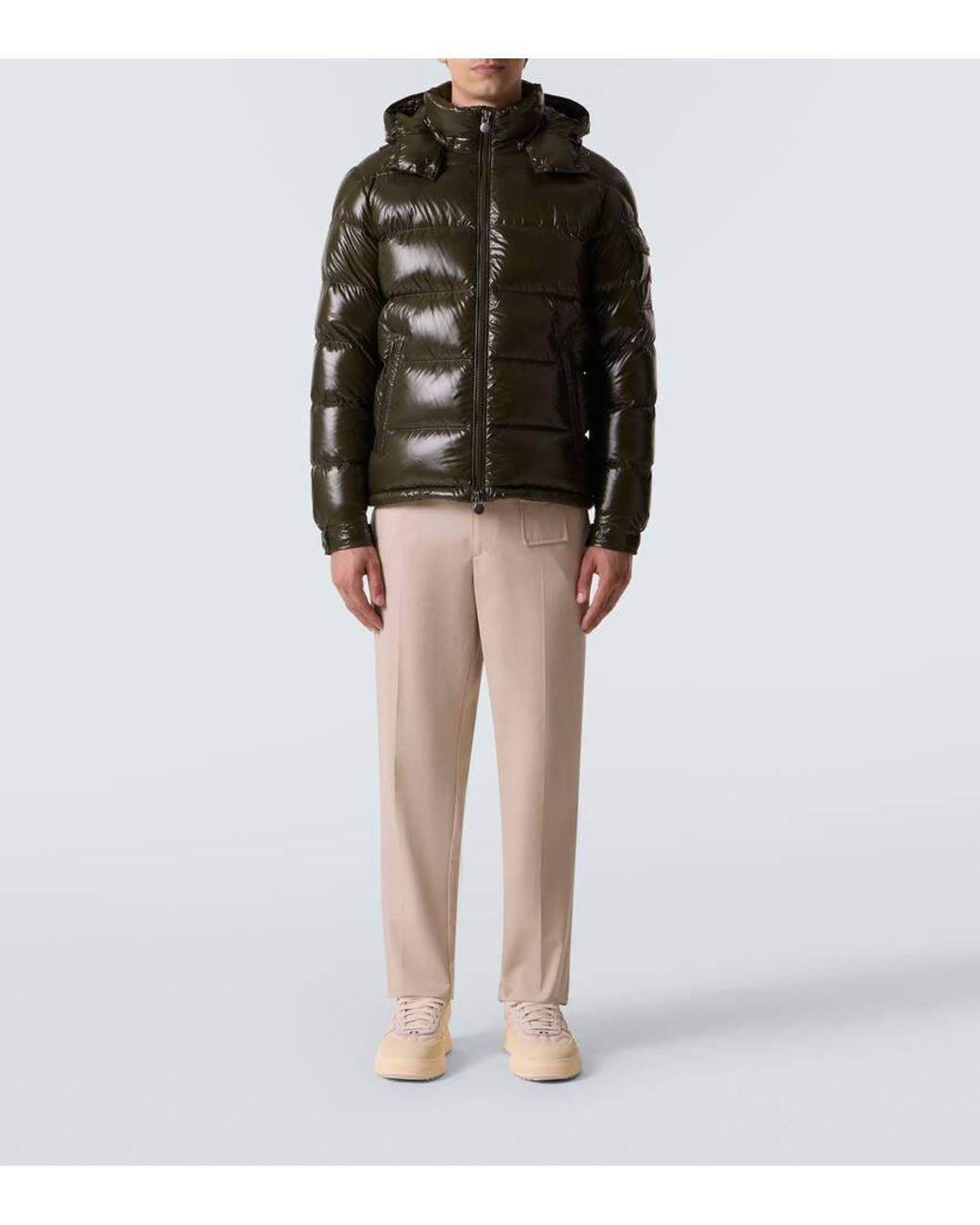 Moncler Green Maya Hooded Short Down Jacket for men