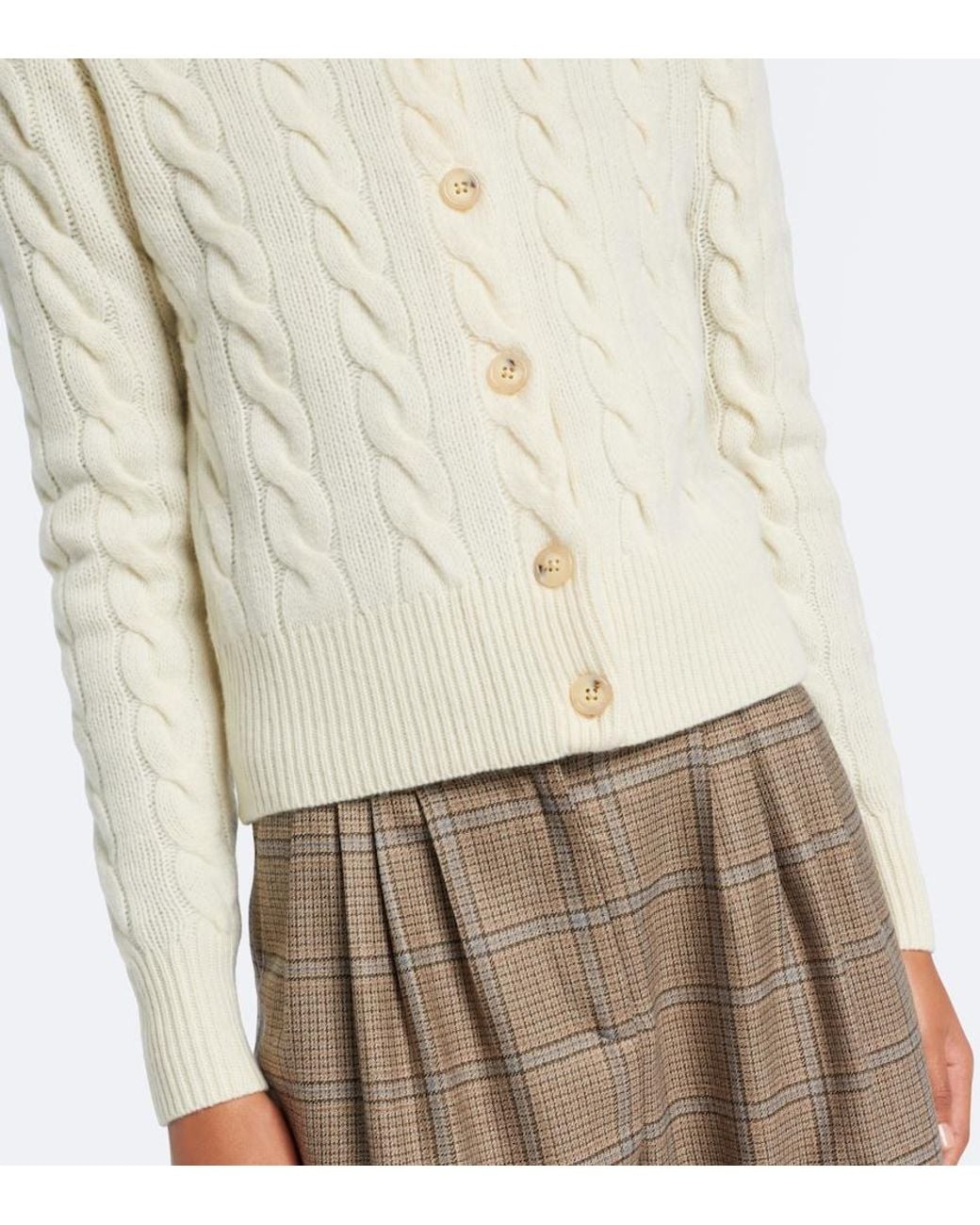 Polo Ralph Lauren Natural Cable-Knit Wool And Cashmere Cardigan