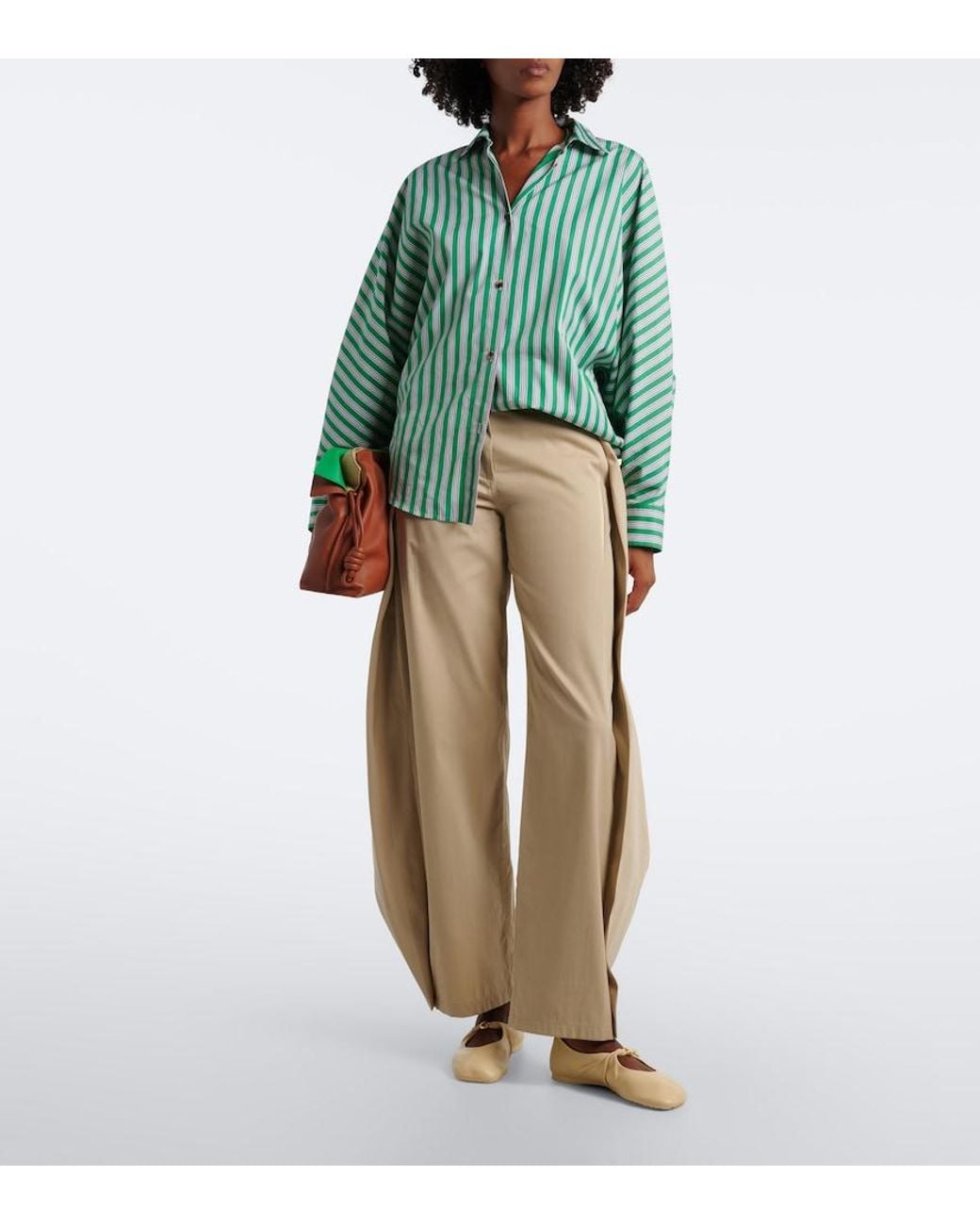 Loewe Natural Pebble Soft Leather Mary Jane Flats